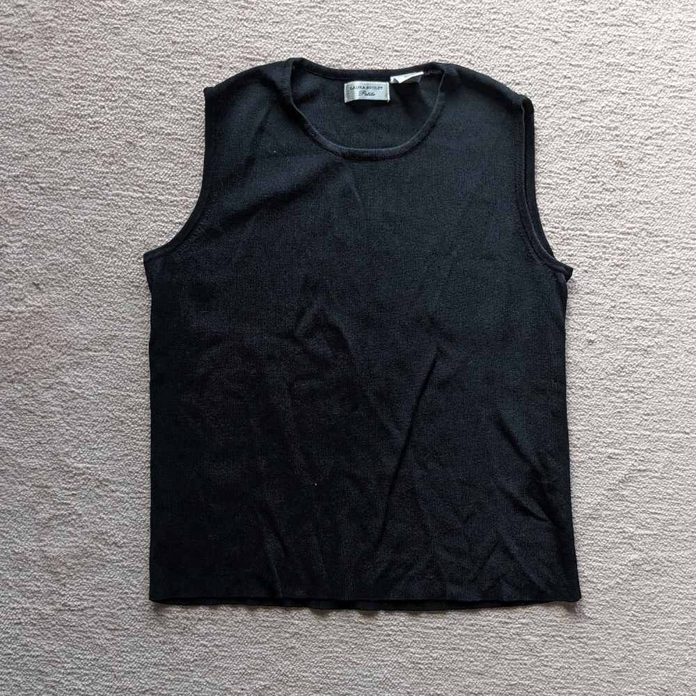 Laura Ashley vintage black tank top, size PM